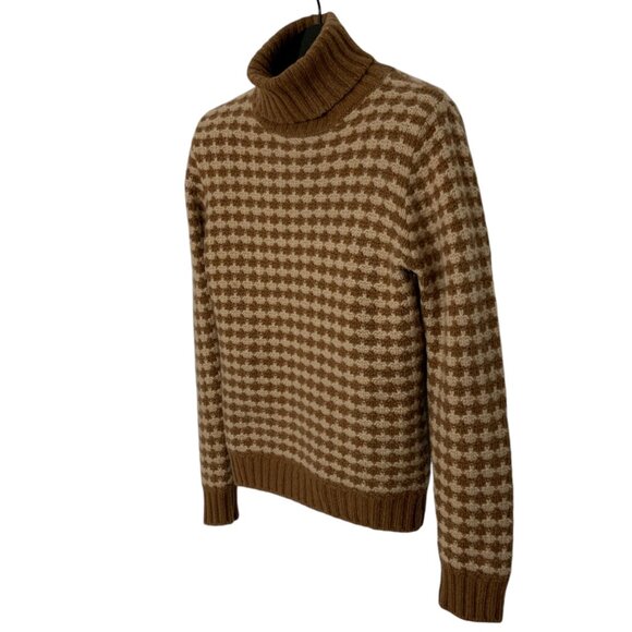 Loro Piana Mens Turtleneck Sweater It 48 US M Tan Cream Cashmere - Picture 3 of 13